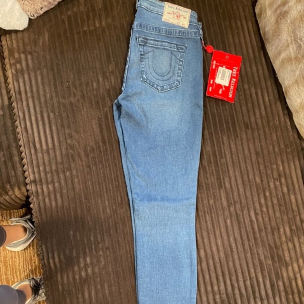 NWT True Religion Jeans Halle Mid Rise Super Skinny Stretch size 27